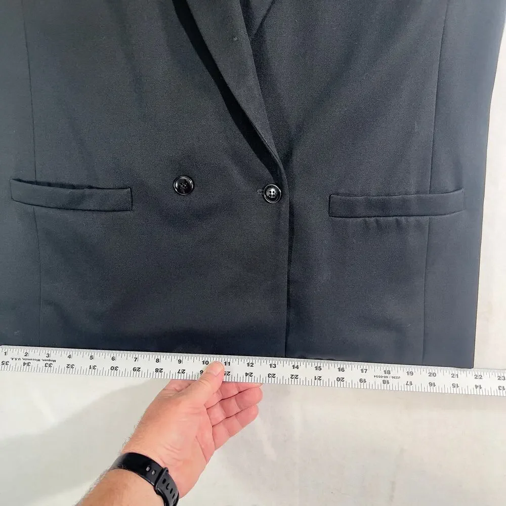 Oleg Cassini Blazer Woman Single Button Double Breasted Full Lined Black Pockets